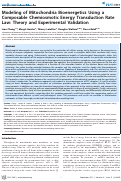 Cover page: Modeling of Mitochondria Bioenergetics Using a Composable Chemiosmotic Energy Transduction Rate Law: Theory and Experimental Validation