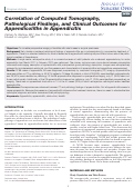 Cover page: Correlation of Computed Tomography, Pathological Findings, and Clinical Outcomes for Appendicoliths in Appendicitis.
