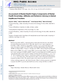 Cover page: Assessment of Mental Health Stigma Components of Mental Health Knowledge, Attitudes and Behaviors Among Jordanian Healthcare Providers.