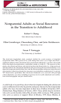 Cover page: Nonparental Adults as Social Resources in the Transition to Adulthood