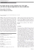 Cover page: Favorable outcome of early treatment of new onset child and adolescent migraine-implications for disease modification