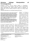 Cover page: Ultralow Voltage Manipulation of Ferromagnetism