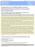 Cover page: Progression of cerebral white matter hyperintensities is related to leucocyte gene expression