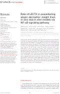 Cover page: Role of LECT2 in exacerbating atopic dermatitis: insight from in vivo and in vitro models via NF-κB signaling pathway