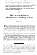 Cover page: The Location Effects of Alternative Road-Pricing Policies