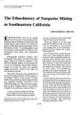 Cover page: The Ethnohistory of Turquoise Mining in Southeastern California