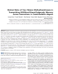 Cover page: Distinct Roles of Two Histone Methyltransferases in Transmitting H3K36me3-Based Epigenetic Memory Across Generations in Caenorhabditis elegans