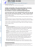 Cover page: Validity and reliability of the internalized stigma of smoking inventory: An exploration of shame, isolation, and discrimination in smokers with mental health diagnoses