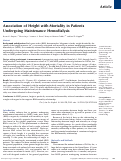 Cover page: Association of height with mortality in patients undergoing maintenance hemodialysis