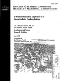 Cover page: A Moment Equation Approach to a Muon Collider Cooling Lattice