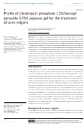 Cover page: Profile of clindamycin phosphate 1.2%/benzoyl peroxide 3.75% aqueous gel for the treatment of acne vulgaris