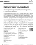 Cover page: Laterally Confined Microfluidic Patterning of Cells for Engineering Spatially Defined Vascularization