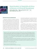 Cover page: Reactivation of Hepatitis B Virus: A Review of Clinical Guidelines