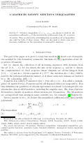 Cover page: M-matrices satisfy Newton's inequalities
