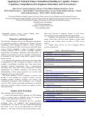 Cover page: Applying for National Science Foundation Funding in Cognitive Science:
Cognition, Computation, Development, Education, and Neuroscience