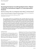 Cover page: Increasing Persistence in Undergraduate Science Majors: A Model for Institutional Support of Underrepresented Students