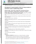 Cover page: Development of outcome-specific criteria for study evaluation in systematic reviews of epidemiology studies