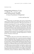 Cover page: Integrating Primary Care and Behavioral Health: A Nurse Practitioner’s Perspective