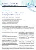 Cover page: Feasibility of common bibliometrics in evaluating translational science