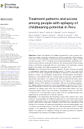 Cover page of Treatment patterns and access among people with epilepsy of childbearing potential in Peru
