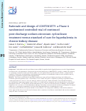 Cover page: Rationale and design of CONTINUITY: a Phase 4 randomized controlled trial of continued post-discharge sodium zirconium cyclosilicate treatment versus standard of care for hyperkalemia in chronic kidney disease