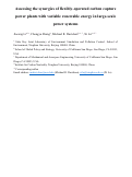 Cover page: Assessing the synergies of flexibly-operated carbon capture power plants with variable renewable energy in large-scale power systems