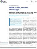 Cover page: Minimal cells, maximal knowledge