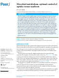 Cover page: Microbial metabolism: optimal control of uptake versus synthesis.