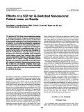 Cover page: Effects of a 532 nm Q-switched nanosecond pulsed laser on dentin