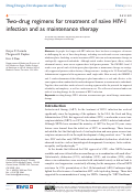 Cover page: Two-drug regimens for treatment of naïve HIV-1 infection and as maintenance therapy