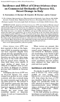 Cover page: Incidence and Effect of Citrus tristeza virus on Commercial Orchards of Tarocco O.L. Sweet Orange in Italy