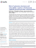 Cover page: Role of cytoneme structures and extracellular vesicles in Trichomonas vaginalis parasite-parasite communication.