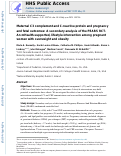 Cover page: Maternal C3 complement and C-reactive protein and pregnancy and fetal outcomes: A secondary analysis of the PEARS RCT-An mHealth-supported, lifestyle intervention among pregnant women with overweight and obesity