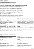 Cover page: The role of retreatment in the management of recurrent/progressive brain metastases: a systematic review and evidence-based clinical practice guideline