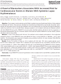 Cover page: A Panel of Biomarkers Associates With Increased Risk for Cardiovascular Events in Women With Systemic Lupus Erythematosus