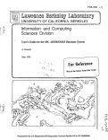 Cover page: USER'S GUIDE FOR THE SSC ADDRESSES DATABASE SYSTEM