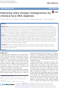 Cover page: Improving saliva shotgun metagenomics by chemical host DNA depletion