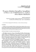 Cover page: The genus <i>Ephydatia</i> (Spongillina: Spongillidae) in Africa: a case of Mediterranean vs. southern Africa disjunct distribution