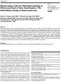 Cover page: Relationship of Aortic Wall Distensibility to Mitral and Aortic Valve Calcification: The Multi-Ethnic Study of Atherosclerosis