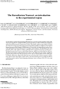 Cover page: The Eurosiberian Transect: an introduction to the experimental region.