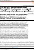 Cover page: Comparative genomic analysis of thermophilic fungi reveals convergent evolutionary adaptations and gene losses.