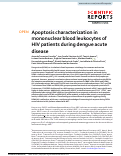 Cover page: Apoptosis characterization in mononuclear blood leukocytes of HIV&nbsp;patients during dengue acute disease.