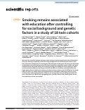 Cover page: Smoking remains associated with education after controlling for social background and genetic factors in a study of 18 twin cohorts