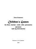 Cover page: Children's Games