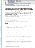 Cover page: Fe en Accion/Faith in Action: Design and implementation of a church-based randomized trial to promote physical activity and cancer screening among churchgoing Latinas