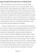 Cover page: Sugar-Sweetened Beverage Taxes: A Political Battle