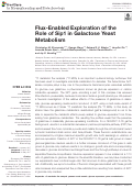 Cover page: Flux-Enabled Exploration of the Role of Sip1 in Galactose Yeast Metabolism