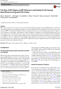 Cover page: The Role of HIV Stigma in ART Adherence and Quality of Life Among Rural Women Living with HIV in India.