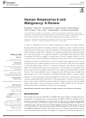 Cover page: Human Herpesvirus 6 and Malignancy: A Review