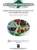 Cover page of Whither California Agriculture: Up, Down, or Out? Some Thoughts about the Future